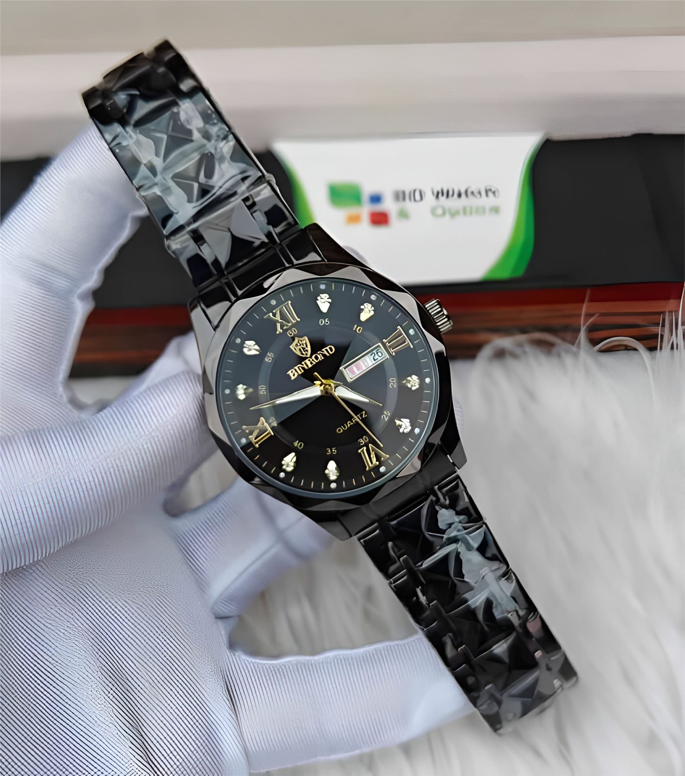 BINBOND Quartz Waterproof Wrist Watch – Premium Stainless Steel Roman Dial Watch