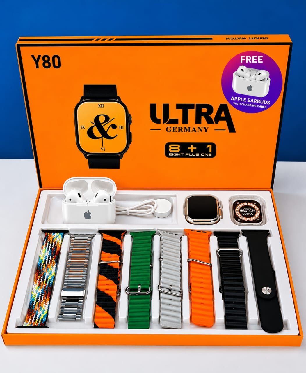 Y80 Ultra Smartwatch With 8 Strap