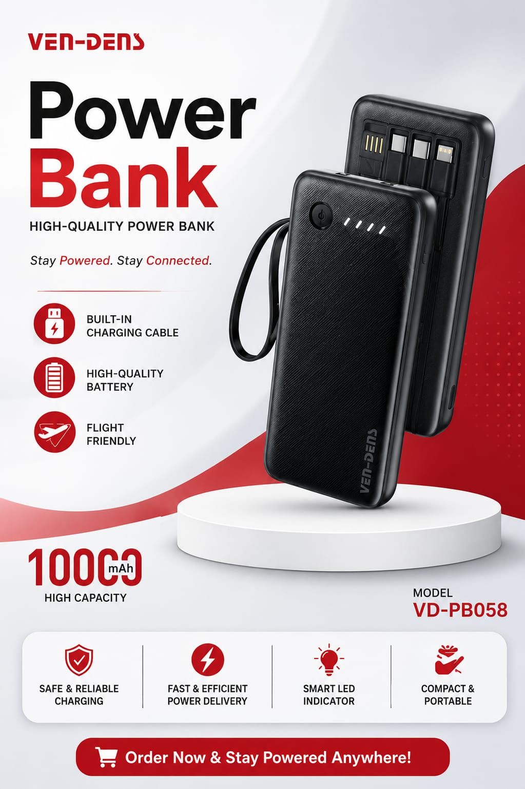 VEN-DENS 10000mAh Power Bank