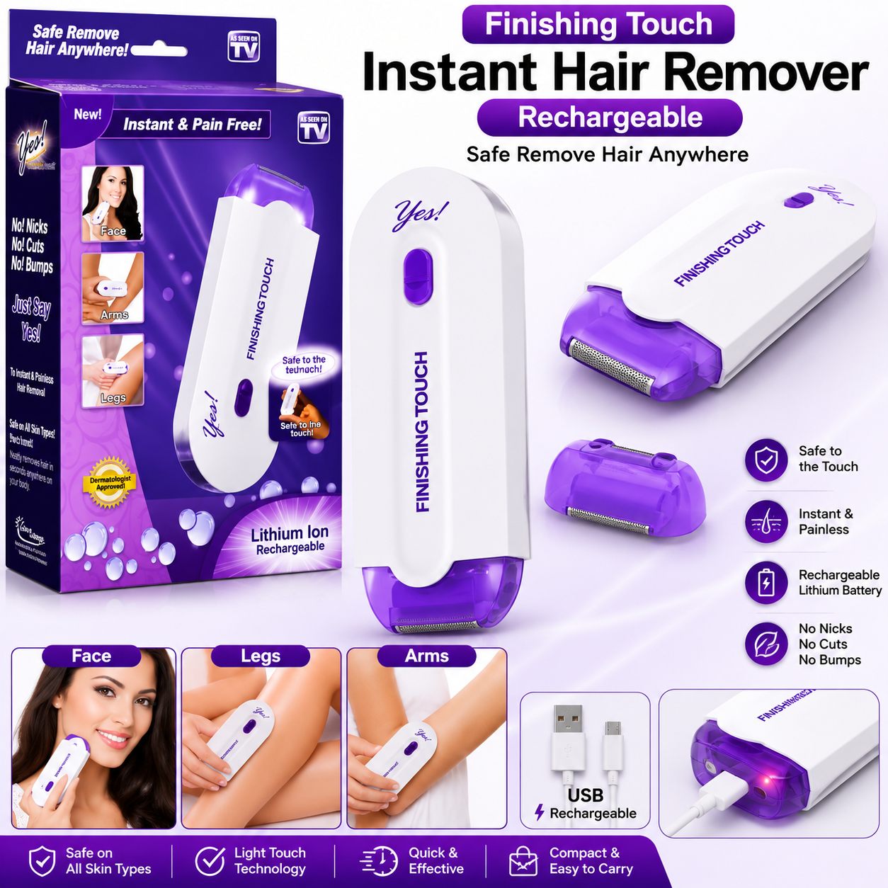 Finishing Touch Instant Hair Remover Rechargeable